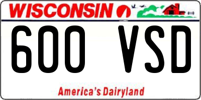 WI license plate 600VSD