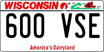 WI license plate 600VSE
