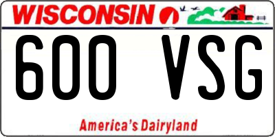 WI license plate 600VSG