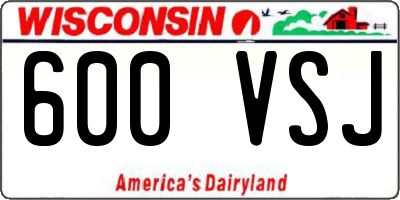 WI license plate 600VSJ
