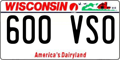 WI license plate 600VSO