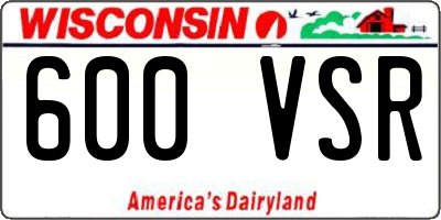 WI license plate 600VSR