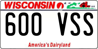 WI license plate 600VSS