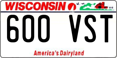 WI license plate 600VST