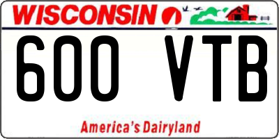 WI license plate 600VTB