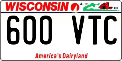 WI license plate 600VTC