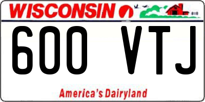 WI license plate 600VTJ