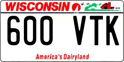 WI license plate 600VTK
