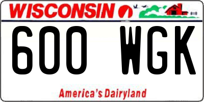 WI license plate 600WGK
