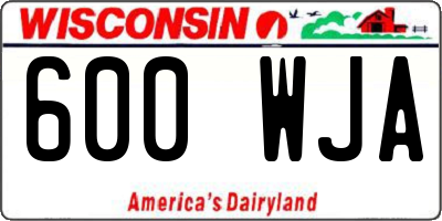 WI license plate 600WJA