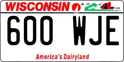 WI license plate 600WJE