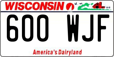 WI license plate 600WJF