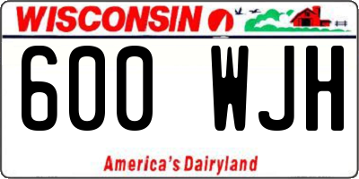 WI license plate 600WJH
