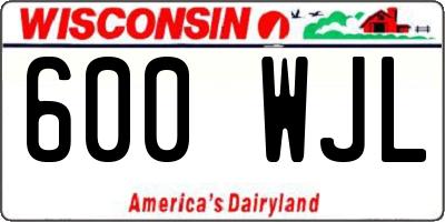 WI license plate 600WJL