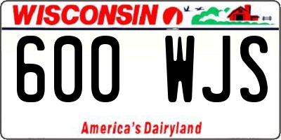 WI license plate 600WJS