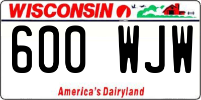 WI license plate 600WJW