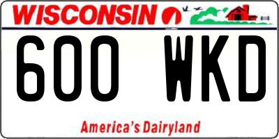 WI license plate 600WKD