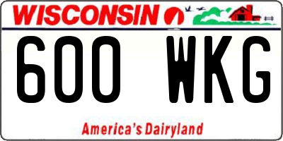 WI license plate 600WKG