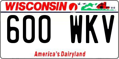 WI license plate 600WKV