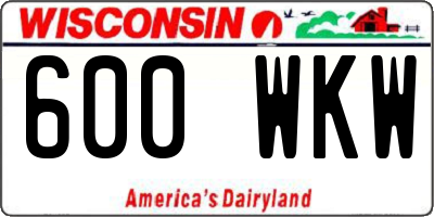 WI license plate 600WKW