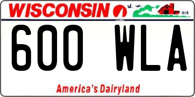 WI license plate 600WLA
