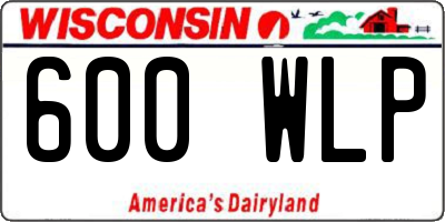 WI license plate 600WLP