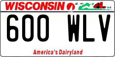 WI license plate 600WLV