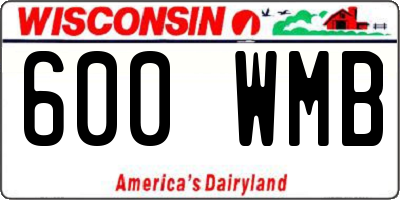 WI license plate 600WMB