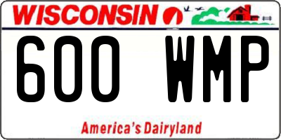 WI license plate 600WMP