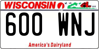 WI license plate 600WNJ