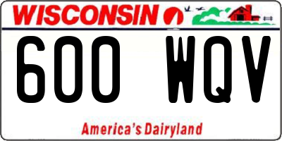 WI license plate 600WQV