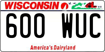 WI license plate 600WUC