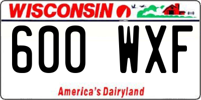 WI license plate 600WXF