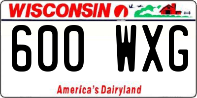 WI license plate 600WXG