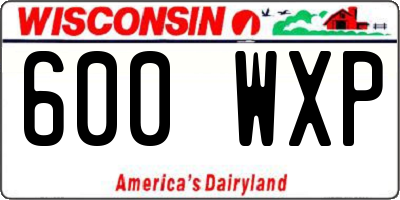 WI license plate 600WXP