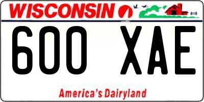 WI license plate 600XAE