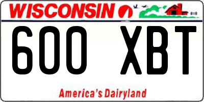 WI license plate 600XBT