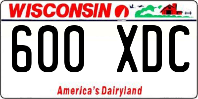 WI license plate 600XDC