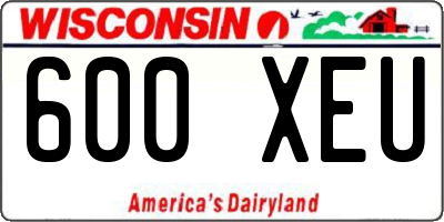 WI license plate 600XEU