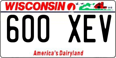 WI license plate 600XEV