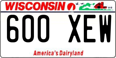 WI license plate 600XEW