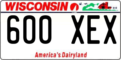 WI license plate 600XEX