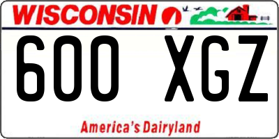 WI license plate 600XGZ