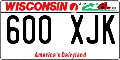 WI license plate 600XJK