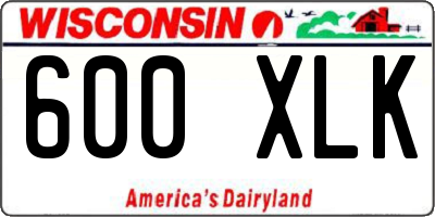 WI license plate 600XLK