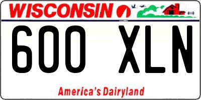 WI license plate 600XLN