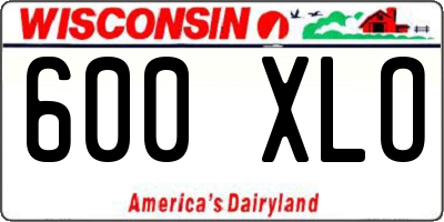WI license plate 600XLO