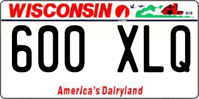 WI license plate 600XLQ