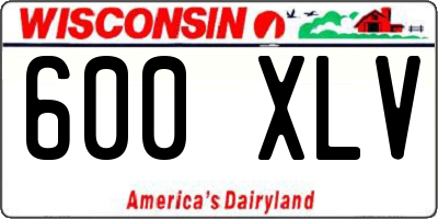WI license plate 600XLV