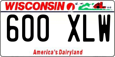 WI license plate 600XLW